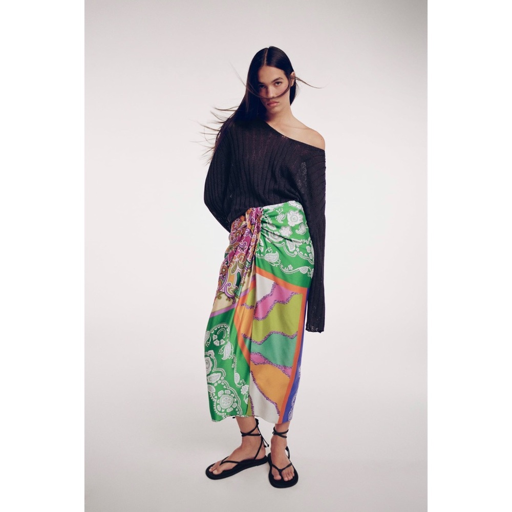 Zara Printed Knotted Skirt